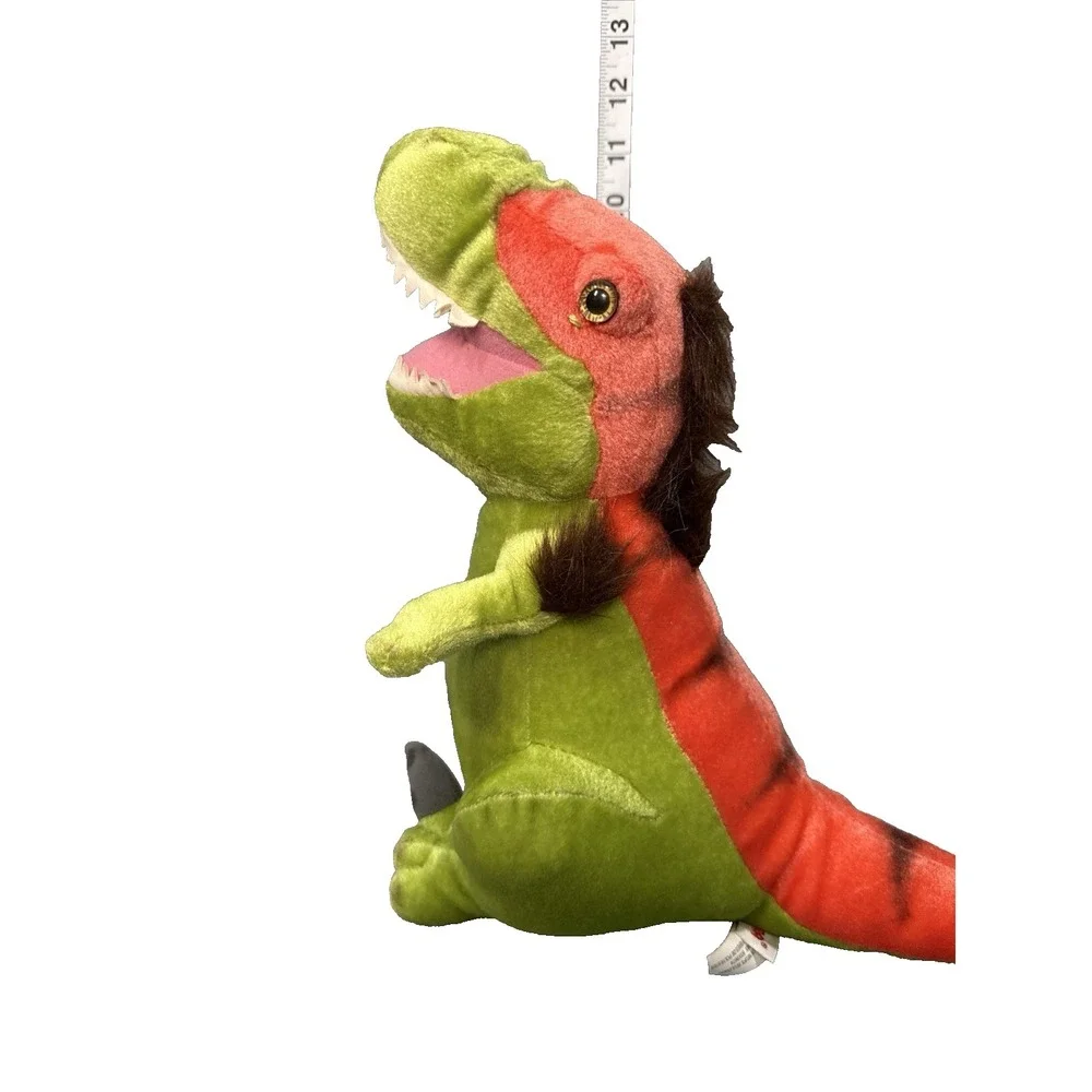 Aurora Dinosaur Plush Green Red T-Rex Stuffed Animal 11